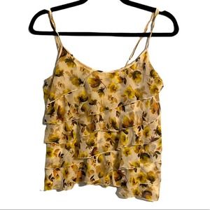 LC Lauren Conrad Size Medium Floral Ruffle Tank